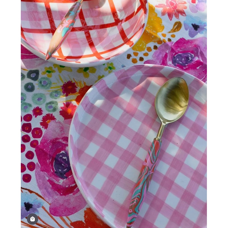 Noss & Co Platter - Pink Gingham