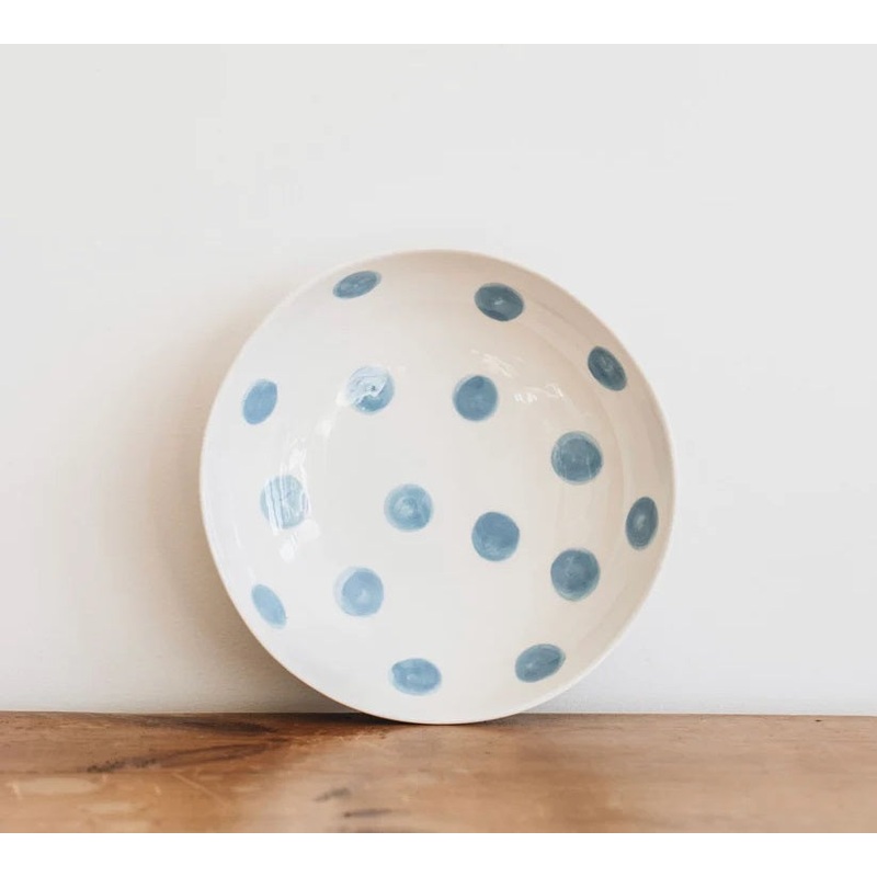 Noss & Co Salad Bowl - Cornflower Blue Spot