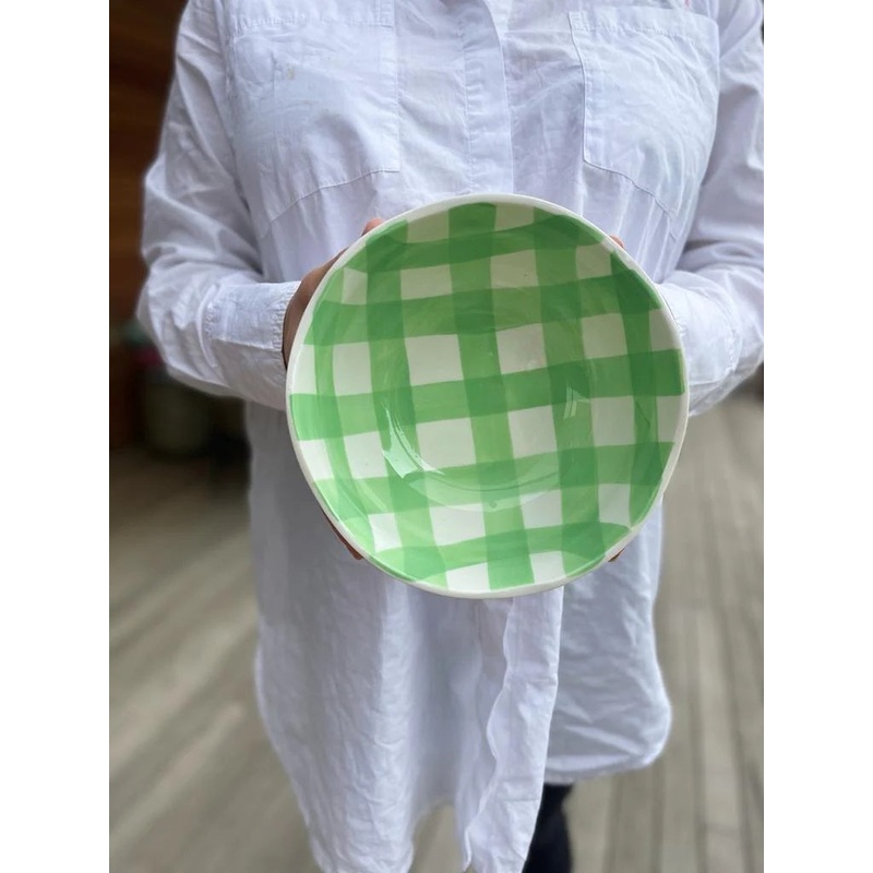 Noss & Co Small Bowl - Green Gingham