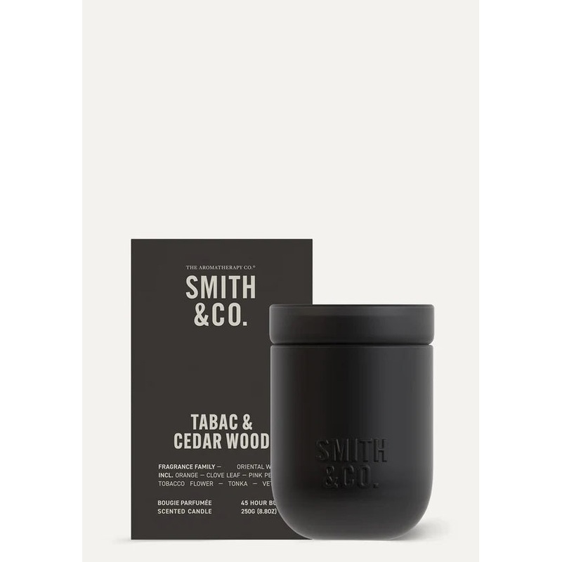 Smith & Co Candle 250g - Tabac & Cedarwood