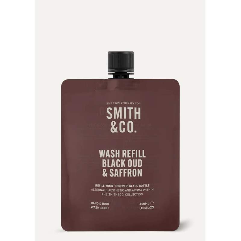 Smith & Co Hand Body Wash Refill 400ml - Black Oud & Saffron