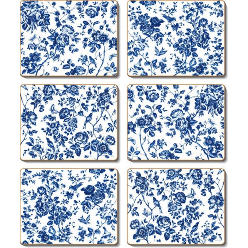 Cinnamon 'French Rose Toile' Placemats Set of 6