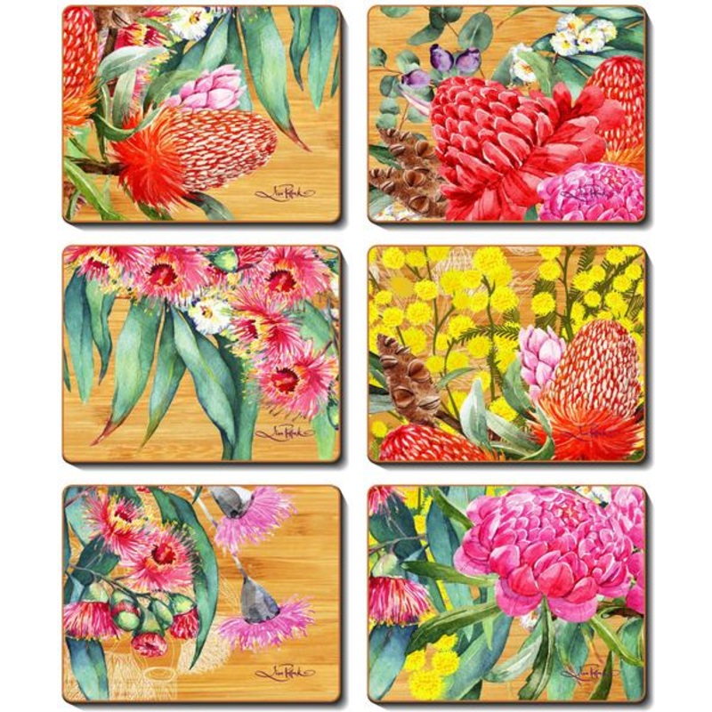 Cinnamon 'Native Flowers' Placemats Set of 6