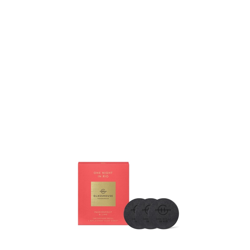 Glasshouse Car Diffuser Replacement 3 Pack - One Night In Rio