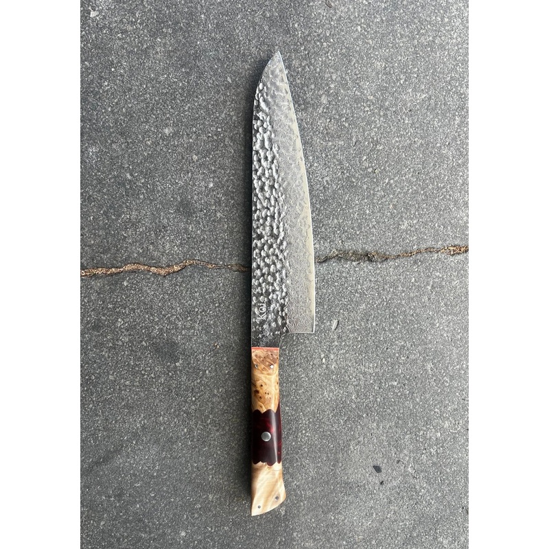 Koi Chef's Knife Hammered 67 - Red Handle