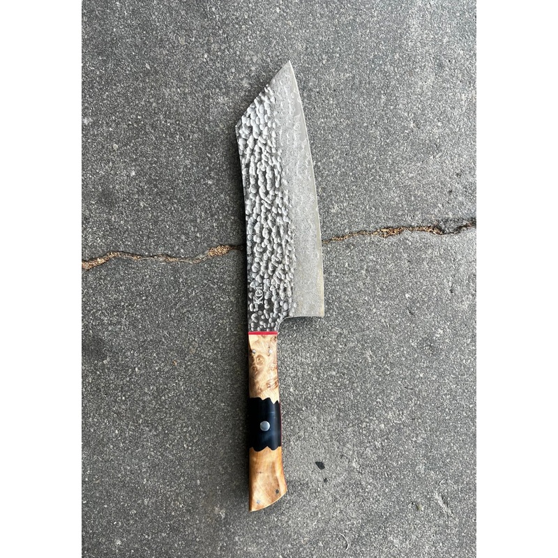 Koi Chef's Knife Hammered Bunka - Charcoal Black