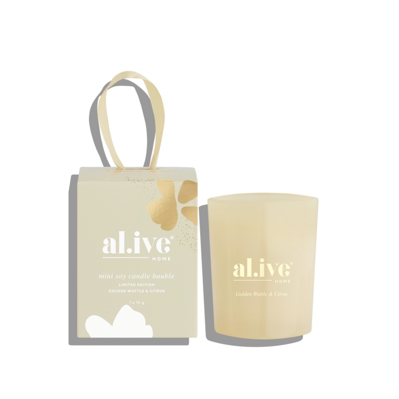 al.ive a Season to Sparkle - Soy Candle - Golden Wattle & Citrus