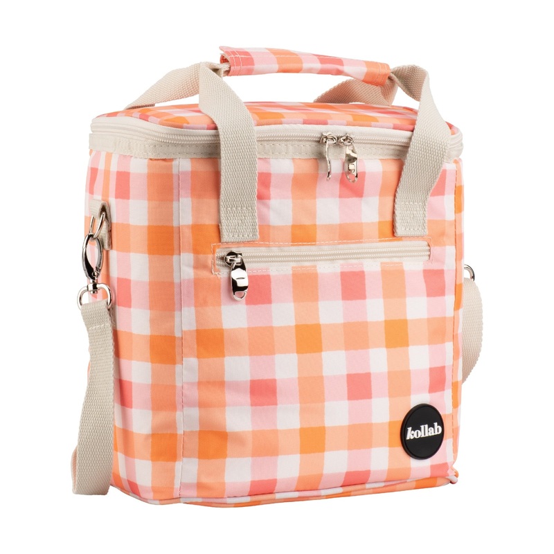Kollab Mini Cooler - Watermelon Peach Check