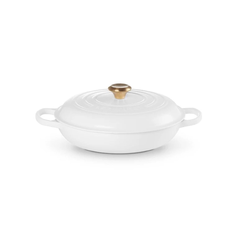 Le Creuset Signature Shallow Casserole 30cm - White Gold