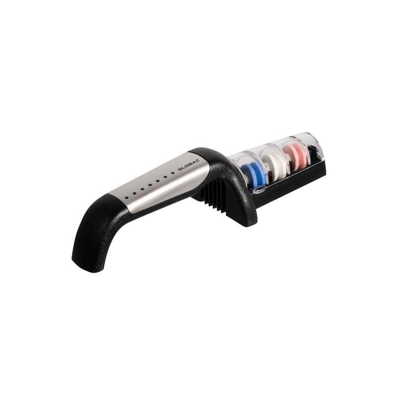 Global 3 Stage Ceramic Water Sharpener - Stainless Steel