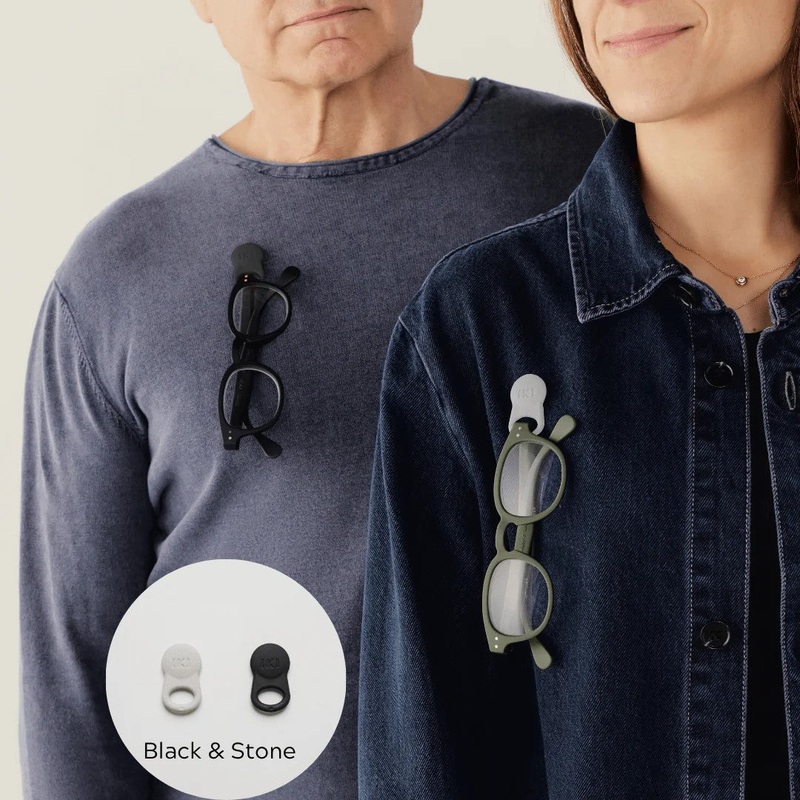 Klipsta Magnetic Spex Glasses Clip - Black/Stone