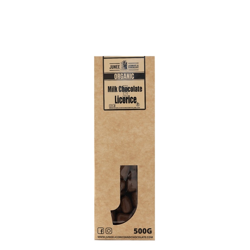 Junee Licorice & Chocolate: Milk Chocolate Licorice 500g