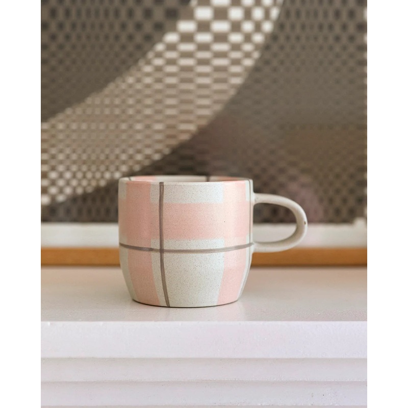 Robert Gordon Mug Single - Cat's Pyjamas Blush & Grey Check