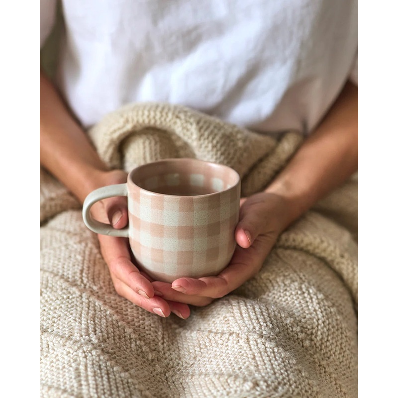 Robert Gordon Mug Single - Cat's Pyjamas Soft Terracotta Check