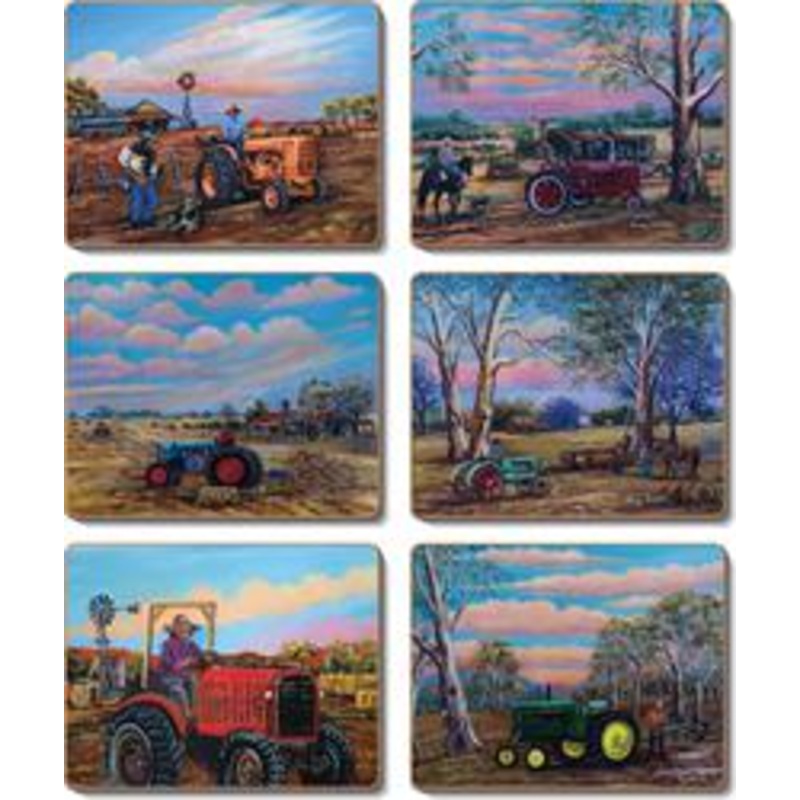 Cinnamon 'Tractors' Coasters Set of 6
