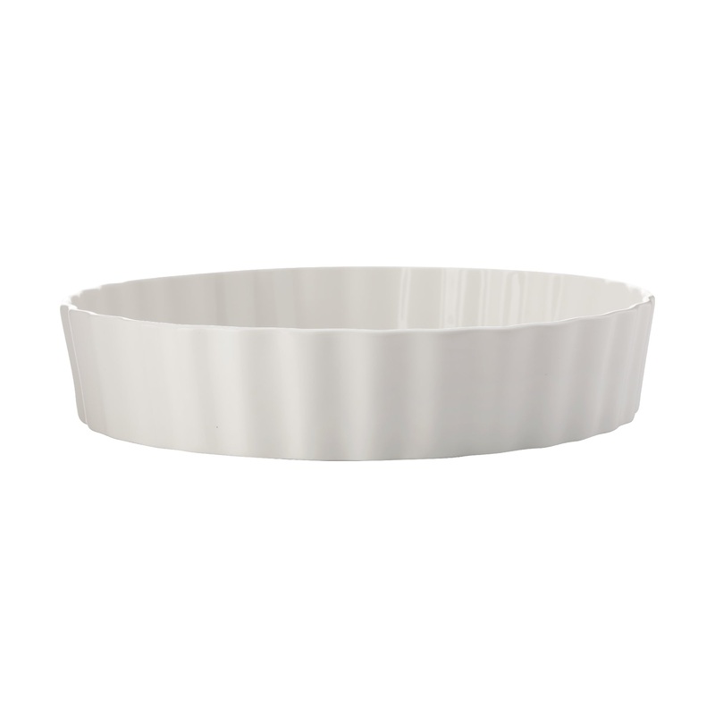 MW Epicurious Deep Quiche Dish 25x5cm White Gift Boxed