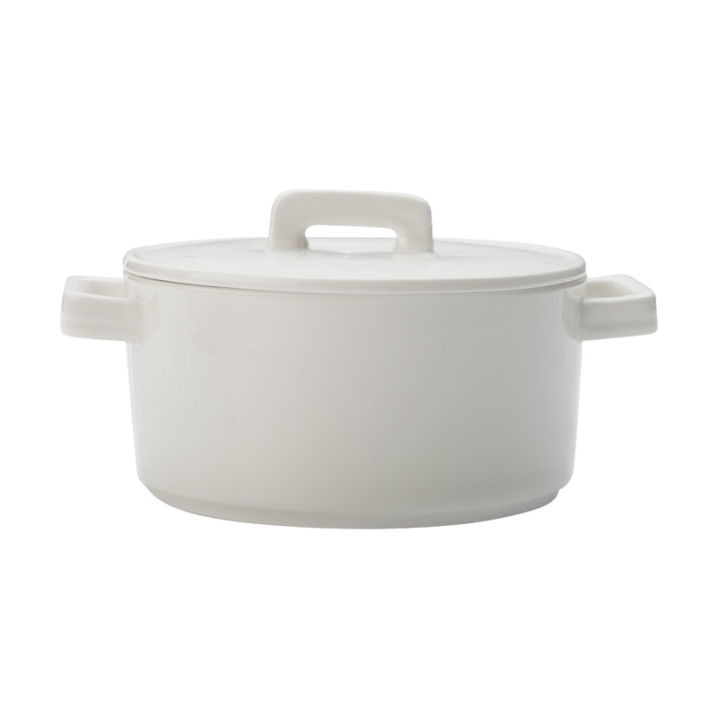 MW Epicurious Round Casserole 1.3L White Gift Boxed