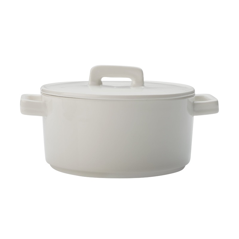MW Epicurious Round Casserole 500ML White Gift Boxed