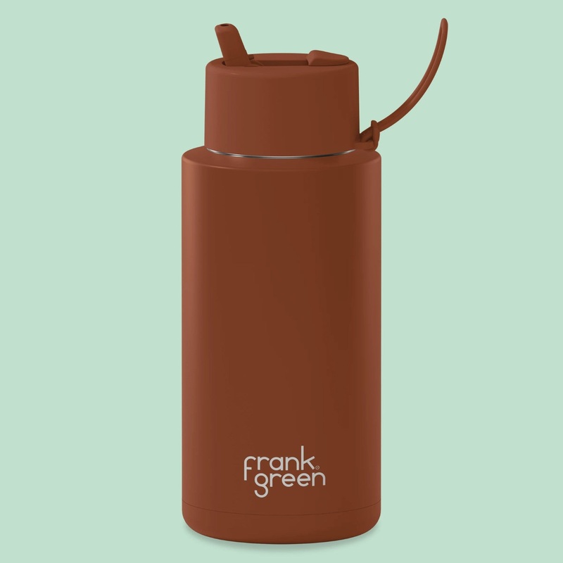 Frank Green Ceramic Reusable Bottle 34oz / 1000ml - Toffee