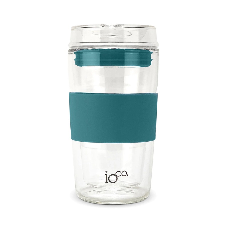 Ioco Glass Travel Mug 12oz - Peacock Green