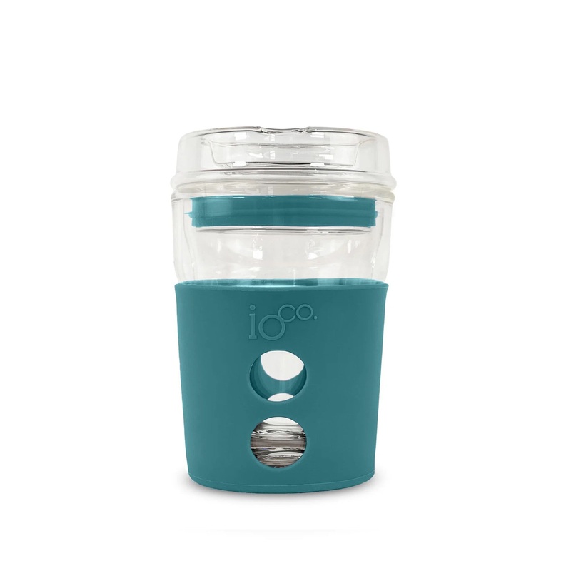Ioco Glass Travel Mug 8oz - Peacock Green