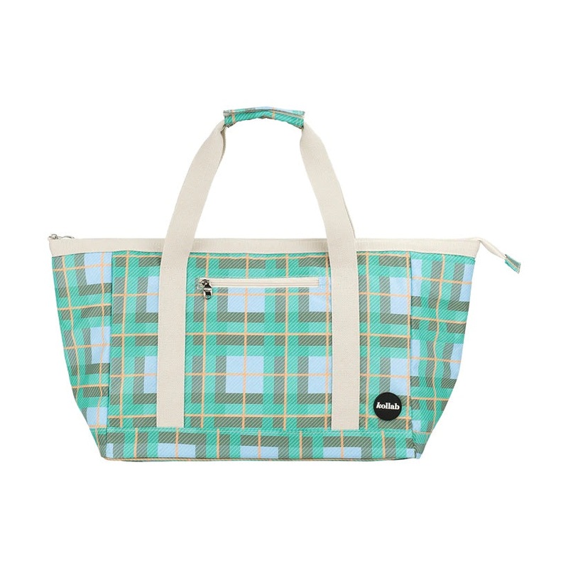 Kollab Insulated Tote Bag - Ocean Check