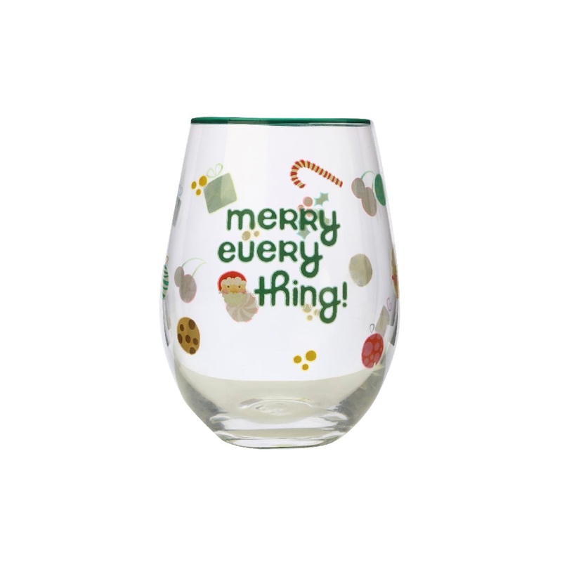 MW Kasey Rainbow Sparkly Season Stemless Glass 500ML Dark Green Gift Boxed