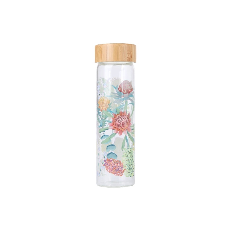 MW Royal Botanic Gardens Native Blooms Glass Water Bottle 550ML