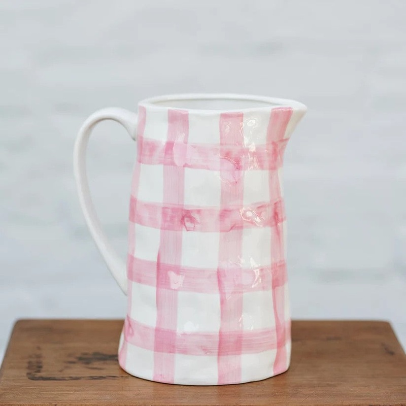 Noss & Co Medium Jug - Pink Gingham