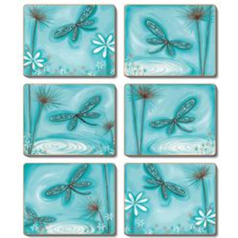 Cinnamon 'Blue Dragonfly' Placemats Set of 6