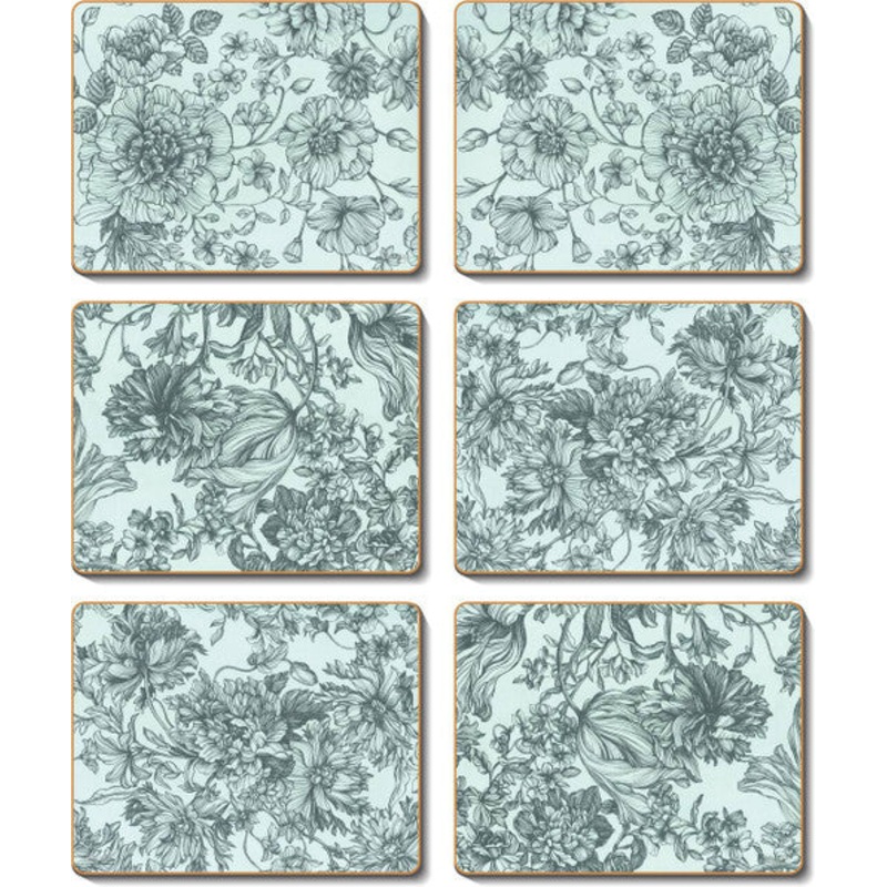 Cinnamon 'Floral Engraving' Placemats Set of 6