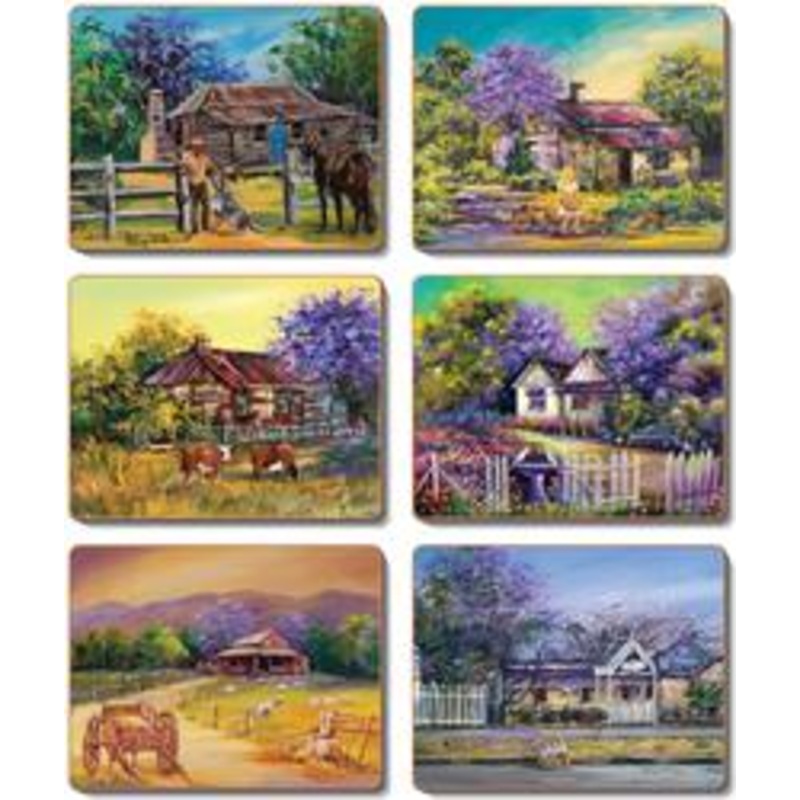 Cinnamon 'Jacaranda House' Coasters set of 6