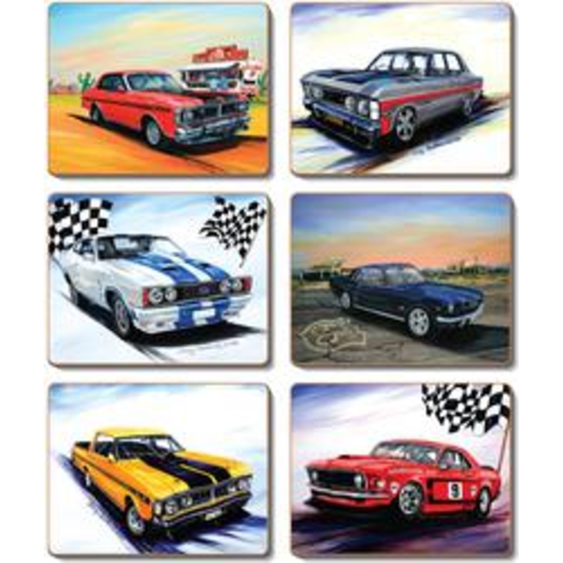 Cinnamon 'Muscle Cars' Placemats Set of 6