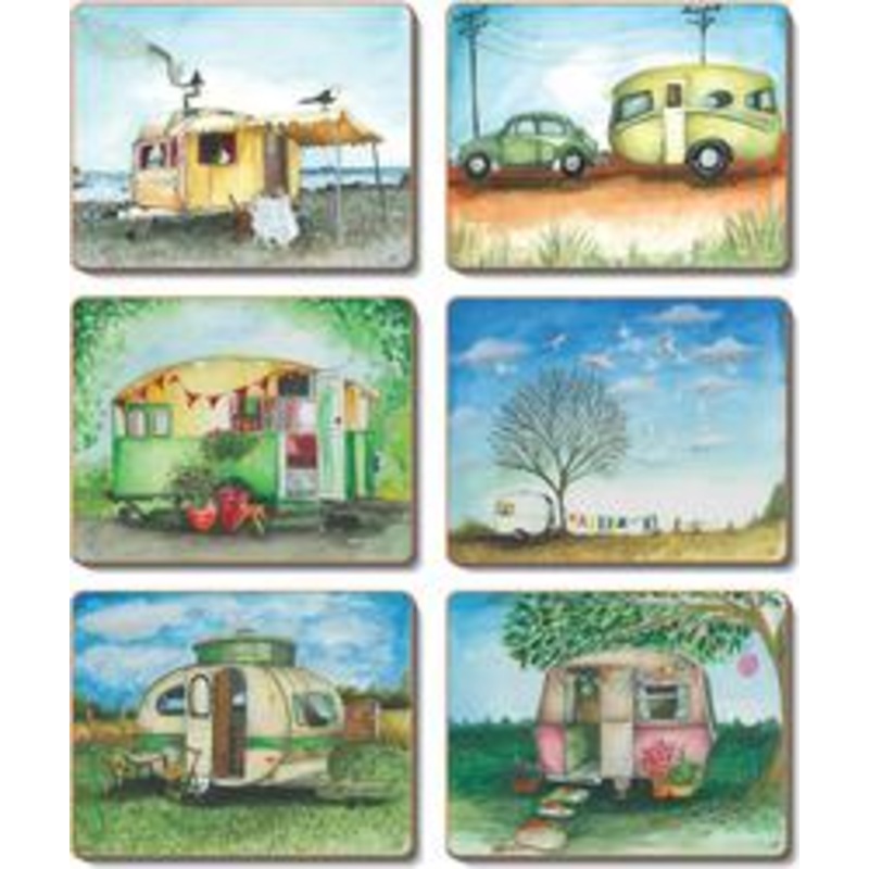 Cinnamon 'Vintage Caravans' Coasters Set of 6