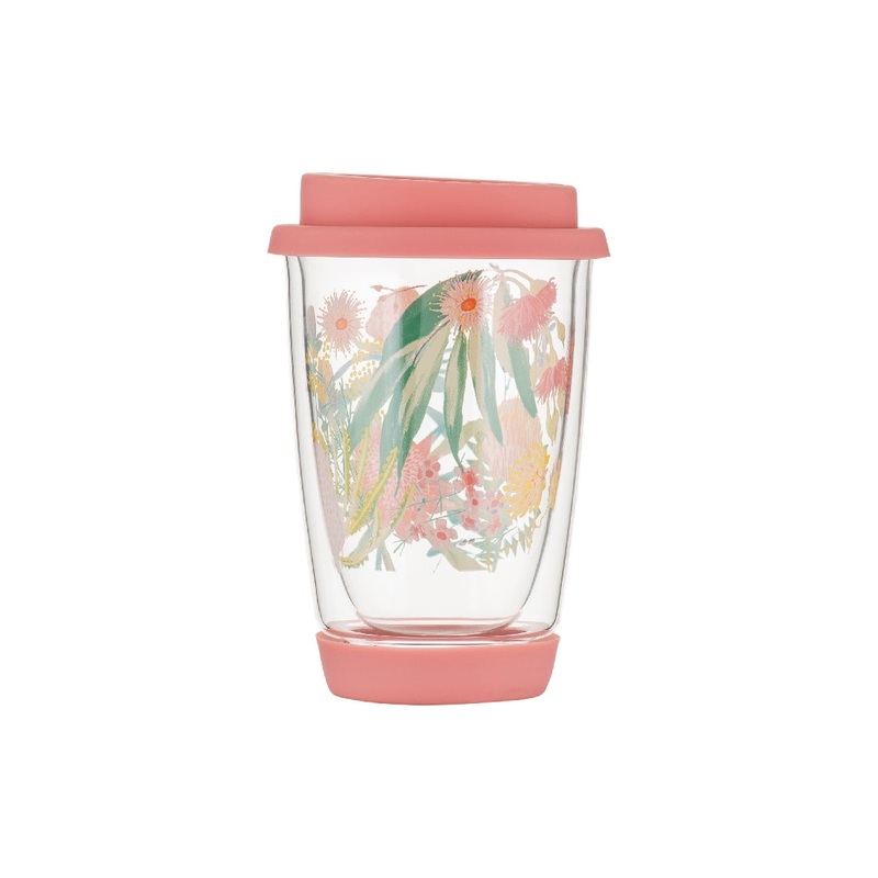 MW Royal Botanic Gardens Native Blooms Double Wall Glass Mug 380ML Gift Boxed