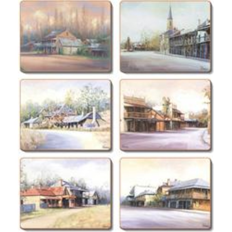 Cinnamon 'Country Towns' Coasters set of 6