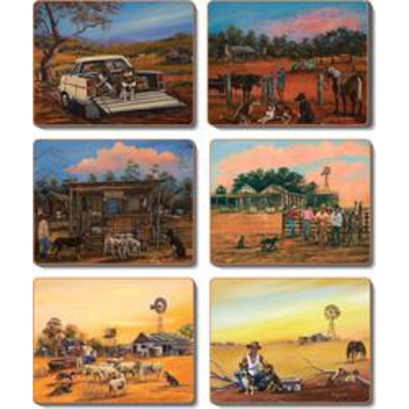 Cinnamon 'Kelpie Kapers' Coasters Set of 6