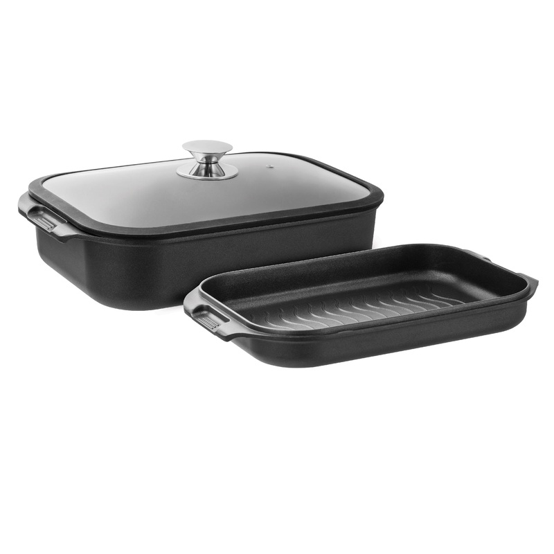 Pyrolux Hard Anodised Double Roaster & Grill 2pc