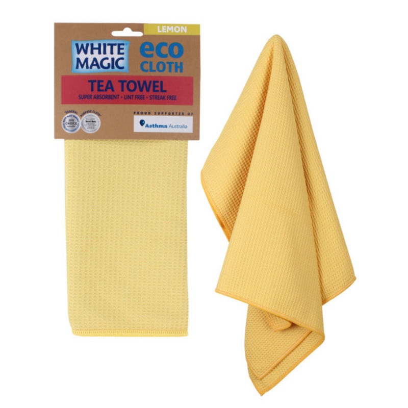White Magic Tea Towel Eco Cloth - Lemon