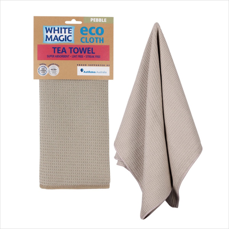 White Magic Tea Towel Eco Cloth - Pebble