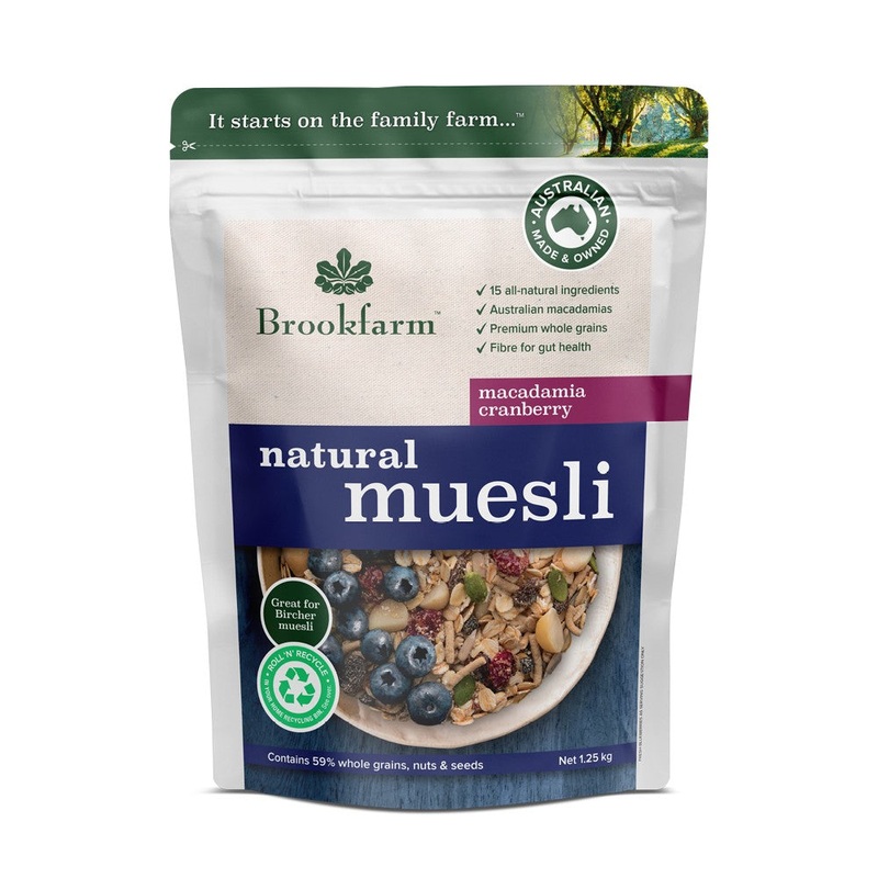Brookfarm Natural Muesli 1.25Kg - Cranberry Macadamia