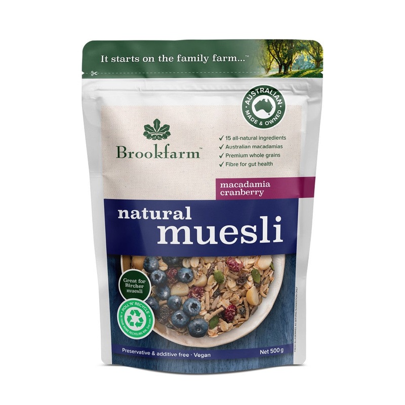 Brookfarm Natural Muesli 500g - Cranberry Macadamia