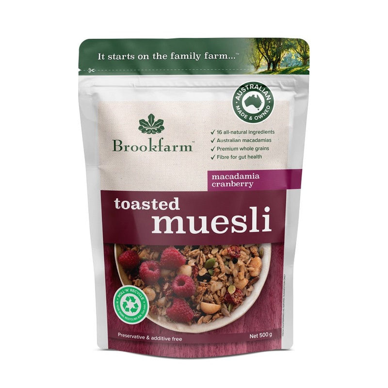 Brookfarm Toasted Muesli 500g - Cranberry Macadamia