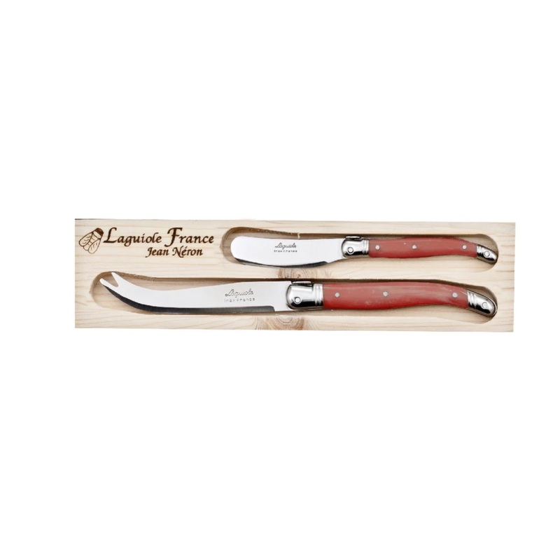 La Guiole Cheese Knife & Spreader Set - Red
