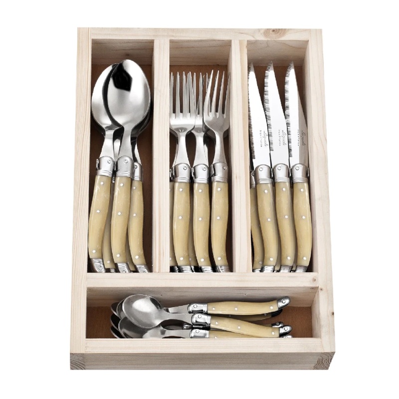 La Guiole Cutlery Set 24pc - Light Horn