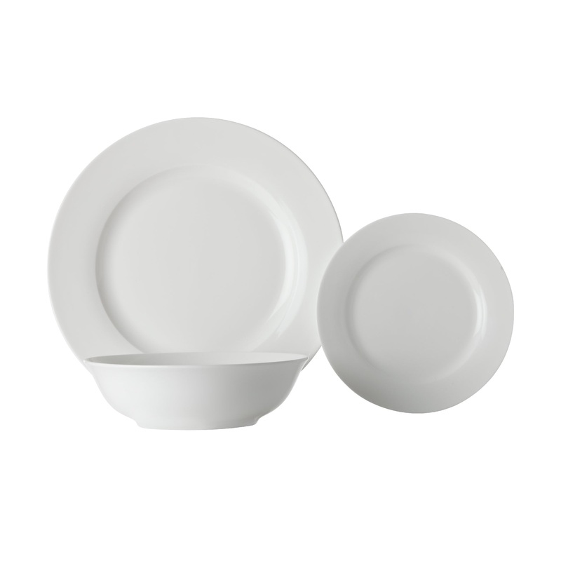 MW White Basics European Rim Dinner Set 18pc Gift Boxed