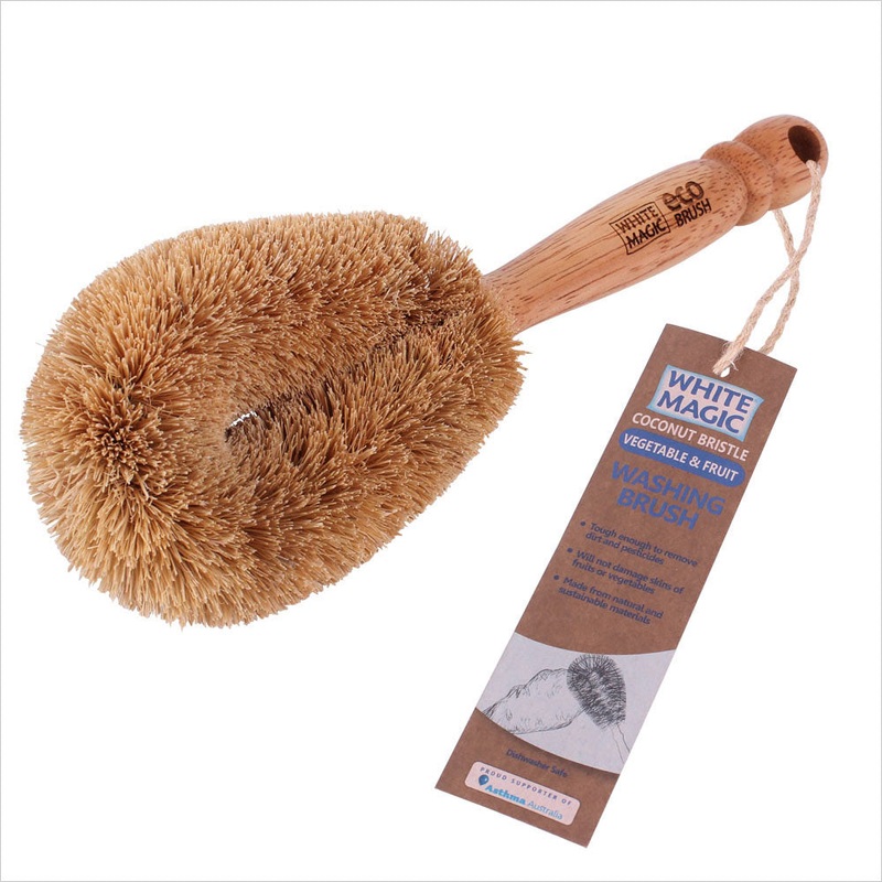 White Magic Coconut Bristle Vegetable Brush