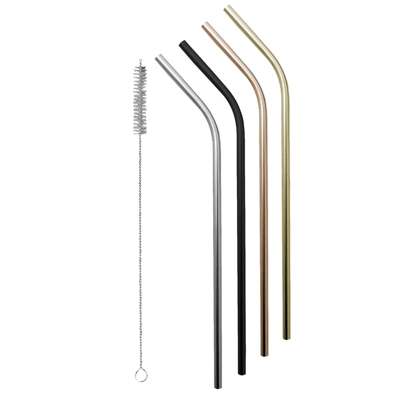 Avanti Stainless Steel Straws Set of 4 - Colours