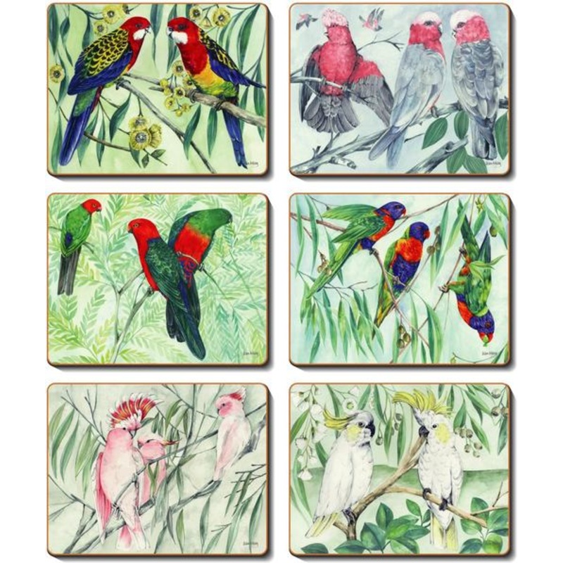 Cinnamon 'Australian Parrots' Placemats Set of 6