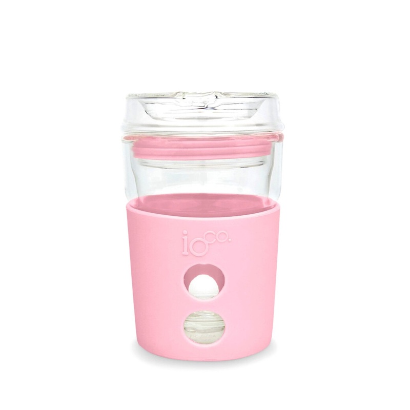 Ioco Glass Travel Mug 8oz - Marshmallow Pink